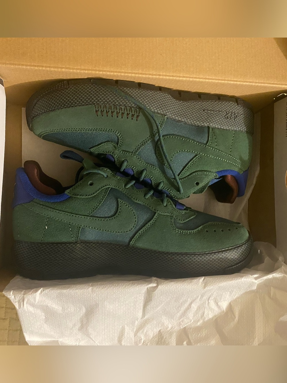 Nike Green & Blue Air Force 1s✨